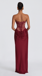 Aura | Vestido Largo Corsé Drapeado