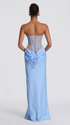 Aura | Vestido Largo Corsé Drapeado