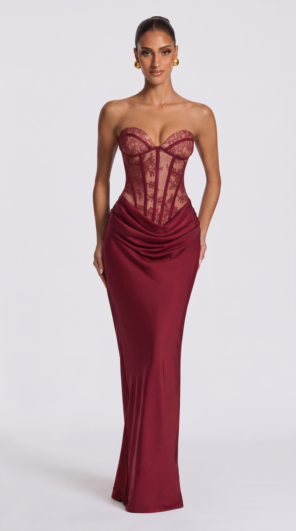 Aura | Vestido Largo Corsé Drapeado
