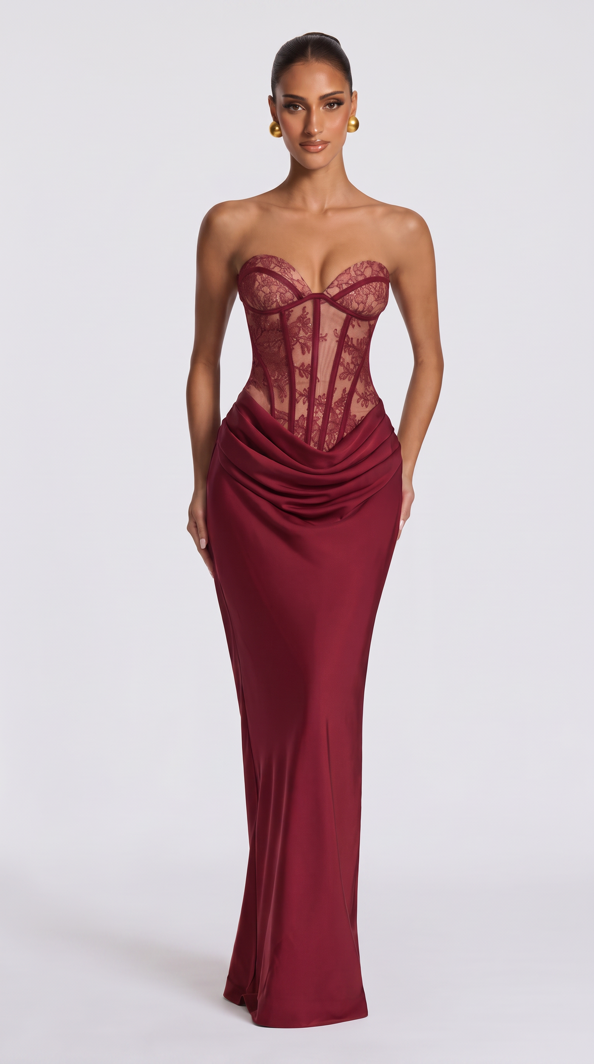 Aura | Vestido Largo Corsé Drapeado