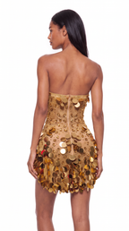 Aura | Vestido corto dorado de lentejuelas